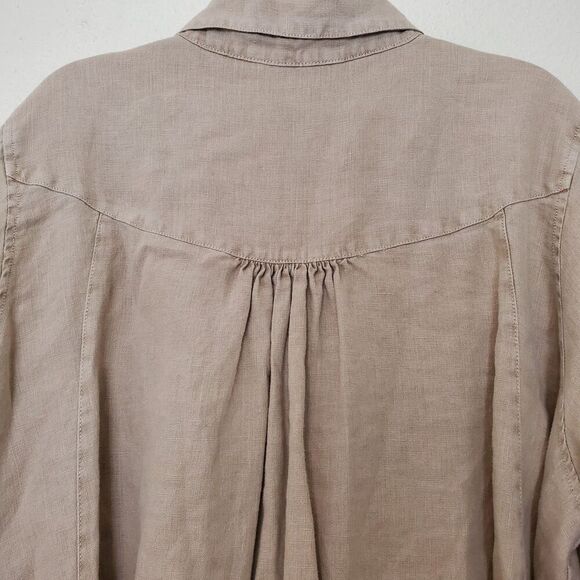 Soft Surroundings Linen Tunic Top Womens Size L Feminine Lagenlook Button Down - Picture 9 of 16